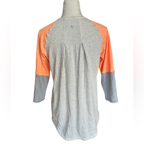 Lululemon orange gray 3/4 sleeves zipper up athletic top - Picture 6 of 8